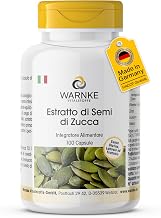 Pumpkin Seed Extract 500 mg - 100 Capsules - Pumpkin Seeds Plus Vitamin E, Zinc and Selenium - High Dose | Warnke Vitalstoffe - German Pharmaceutical Quality