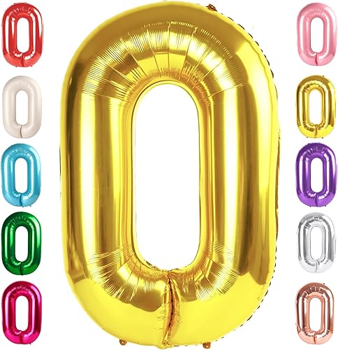 Vista 182 de Globos del números 0 de 40 pulgadas para formar los números 10, 20, 30, 40, 50, 60, 70, 80, 90, 100, para decoración de cumpleaños, bodas, eventos