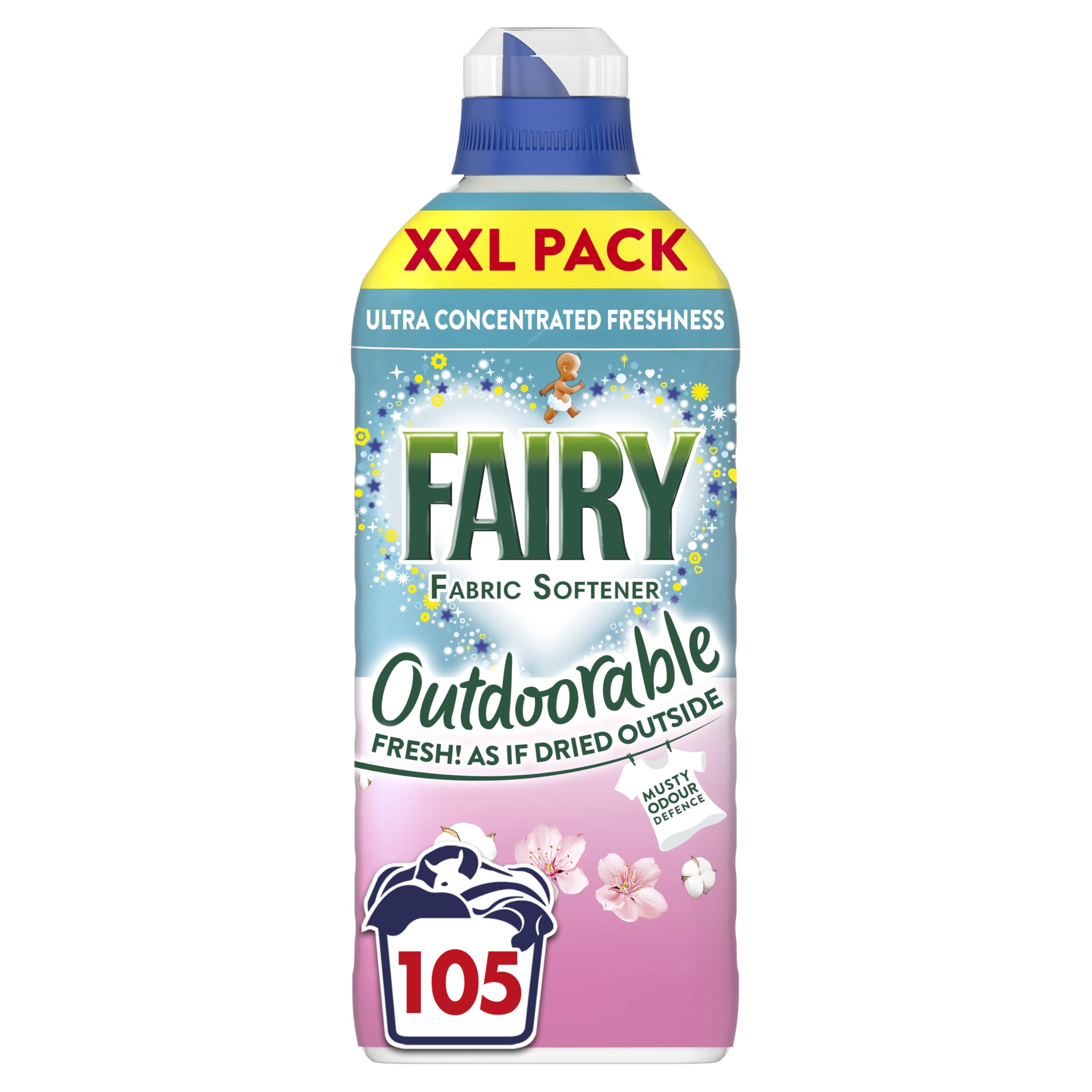 Fairy Outdoorable Ultra Concentrated Fabric Softener Cherry Blossom And Nordic Cotton 105 Washes - Wilko