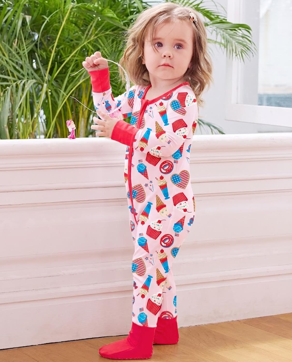 babee Reshinee Viscose Derived from Bamboo Baby Footie Pajamas Convertible Newborn Sleeper for Baby Girl Zipper Onesie 0-24M