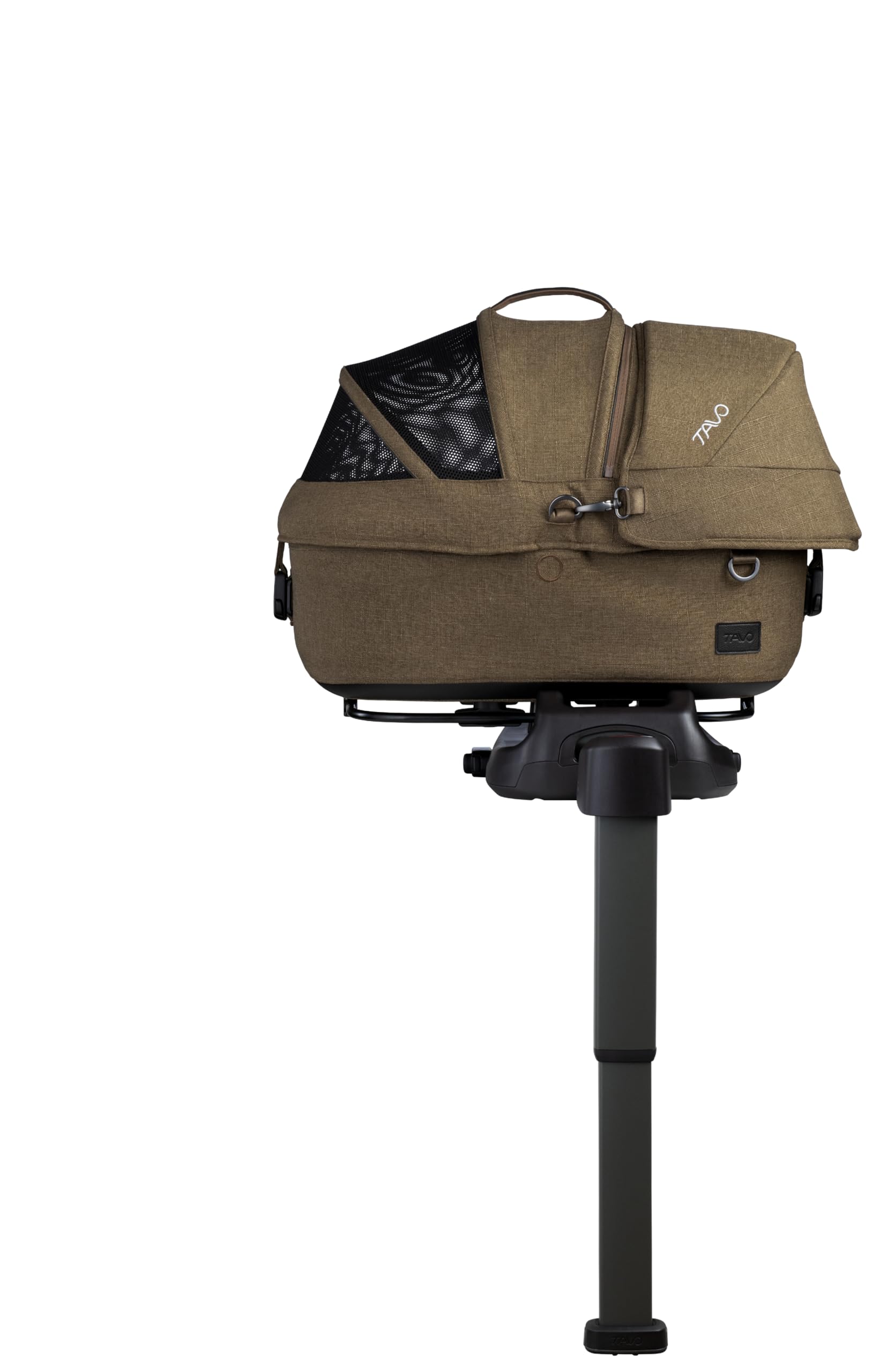 Tavo Maeve Seggiolino auto piccolo per animali, con manico flessibile e Base ISOFIX, 2 materassini, adatto per cani e gatti fino a 12 kg (Brindle)