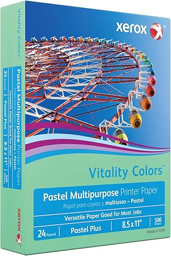 Miniatura 2 de Xerox® Vitality Colors™ - Impresora multiusos y papel de copia color pastel Plus, 1 resma, verde, letra (8.5 x 11 pulgadas), 500 hojas por resma, 24