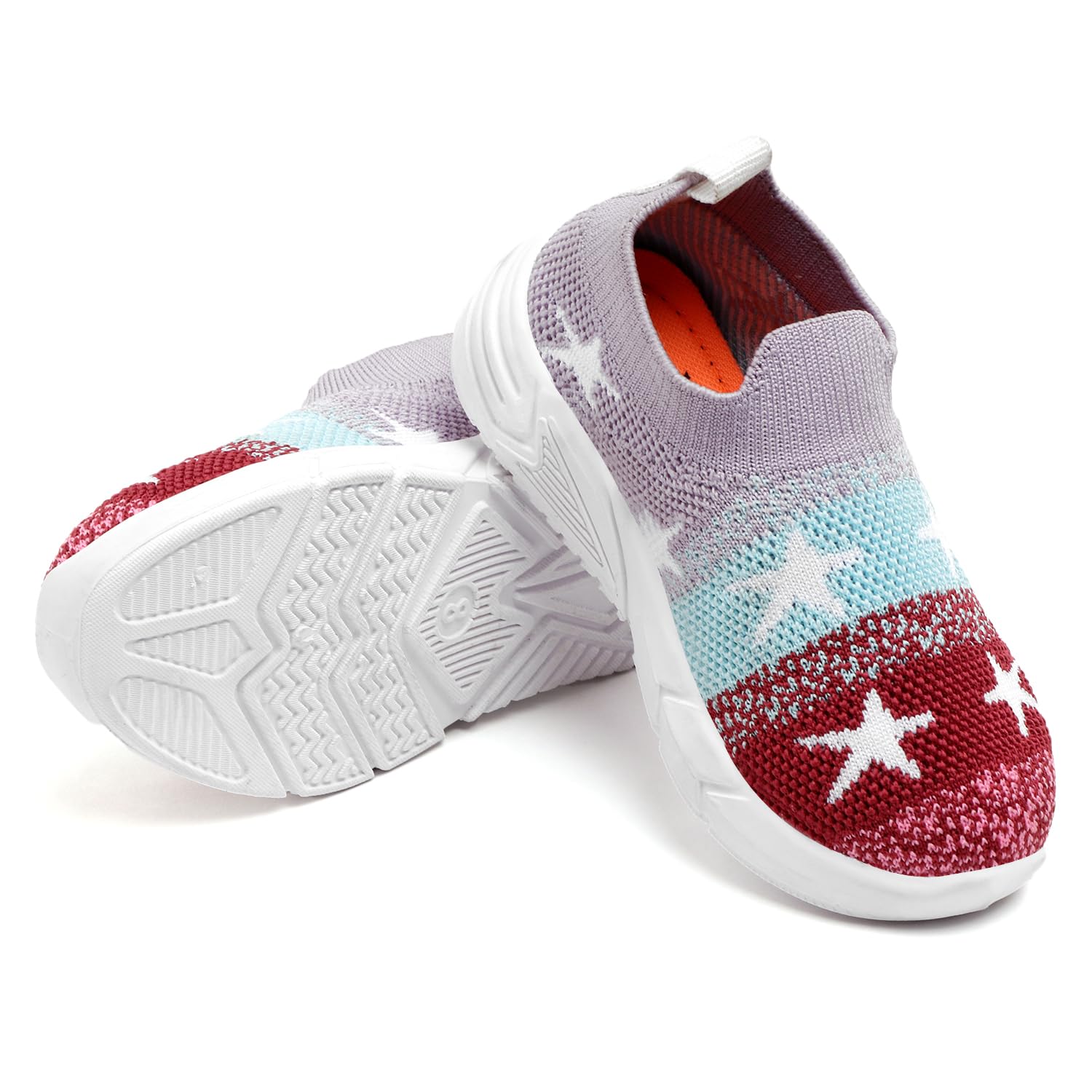 TOMSY CHOICE Onion PVC Sole Knitted Upper Shoes for Boys and Girls Size - 9C, Onion 1