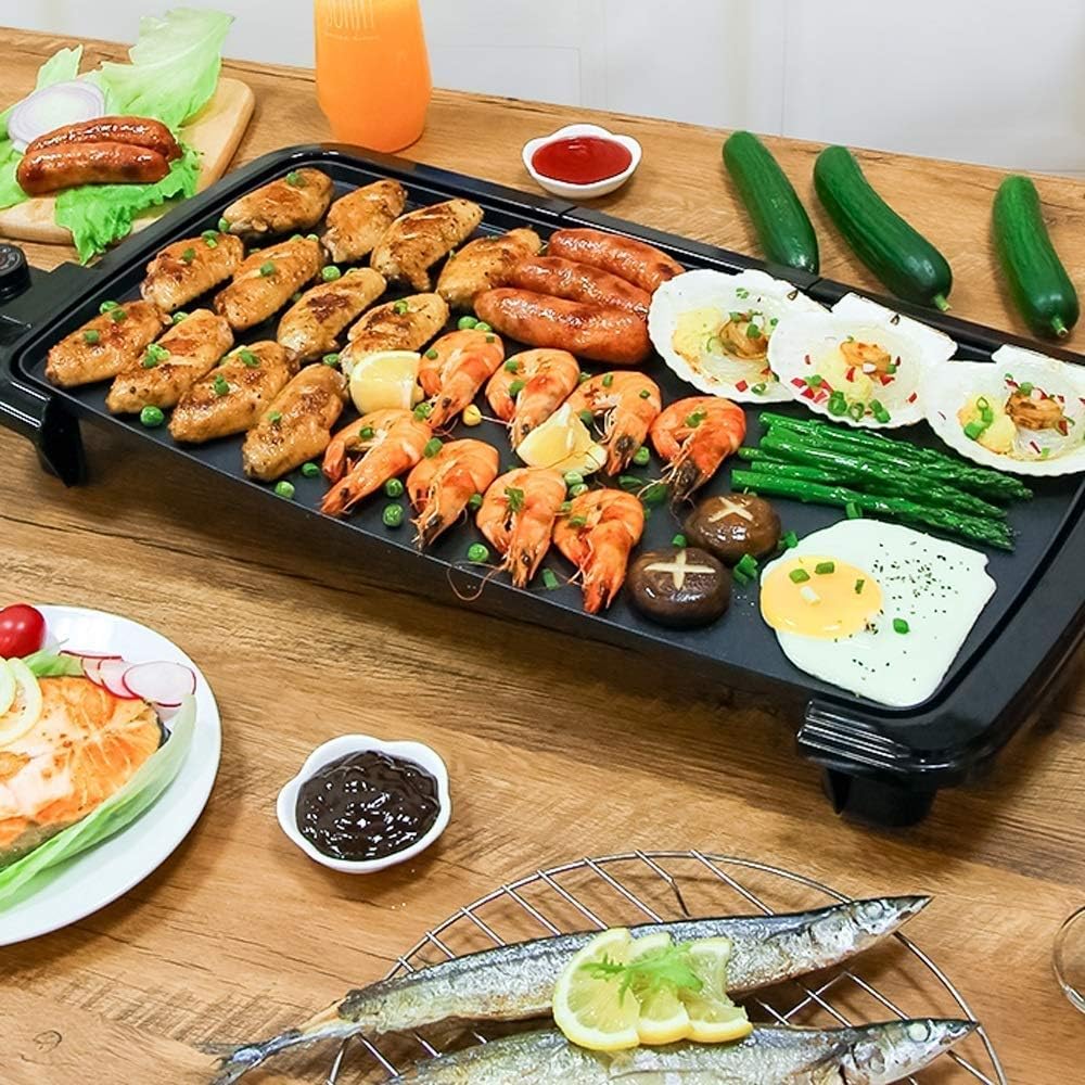 Barbecue Grill Grill teppanyaki -Teppanyaki Table Top Grill Griddle Barbecue Nonstick Extra Large Griddle Electric for Camping Indoor