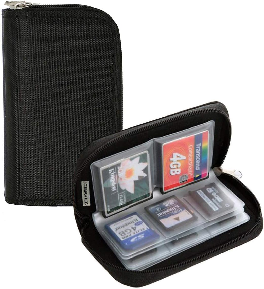 Memory Card Carrying Case - Suitable for Micro SD, Mini SD and 4X CF, Card Holder Bag Wallet for Media Storage Organization