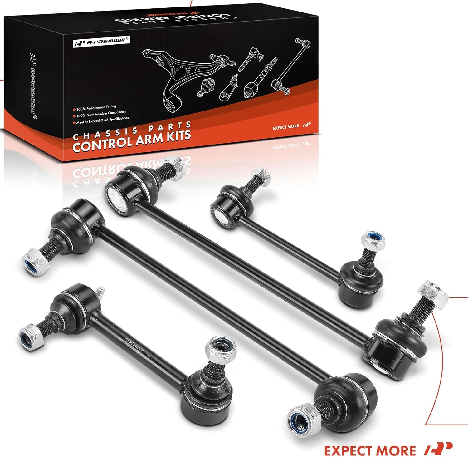 A-Premium Set of 4, Front & Rear Sway Bar Links Kit Stabilizer Bar Links, Compatible with Infiniti M45 2003-2004, Q45 2002-2006