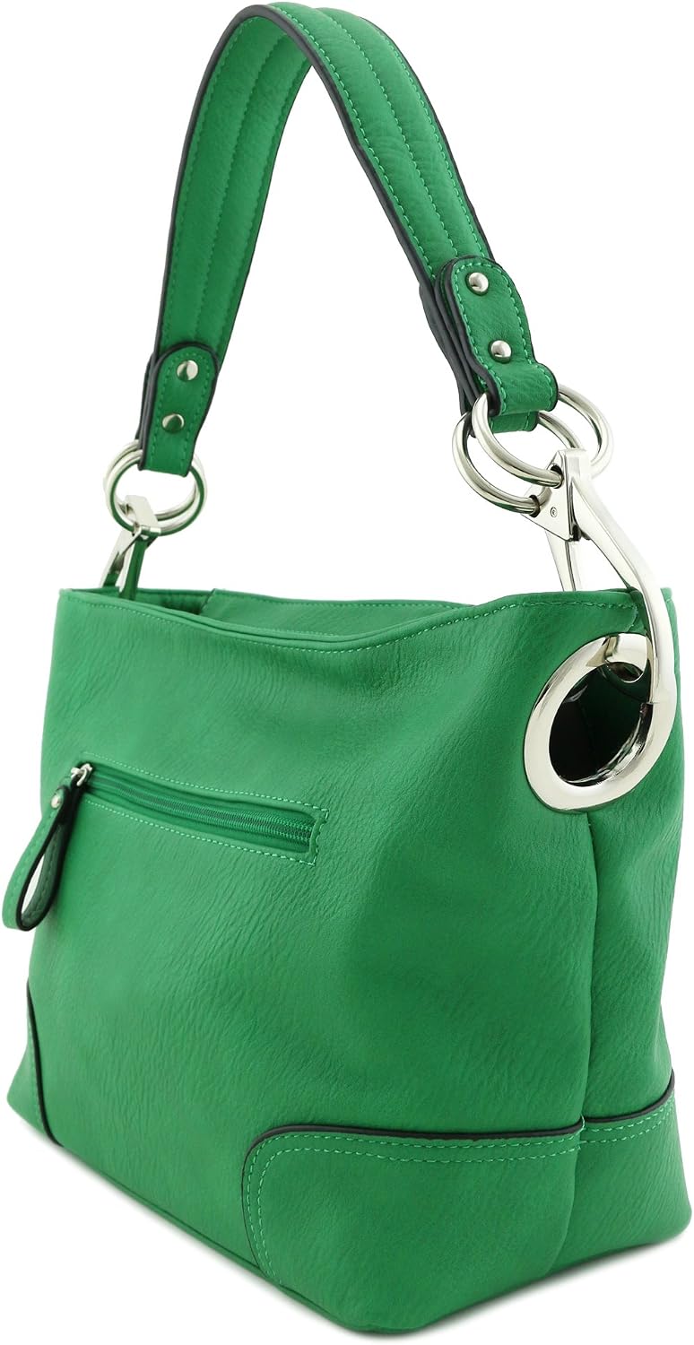Hobo Shoulder Bag with Snap Hook Hardware Small