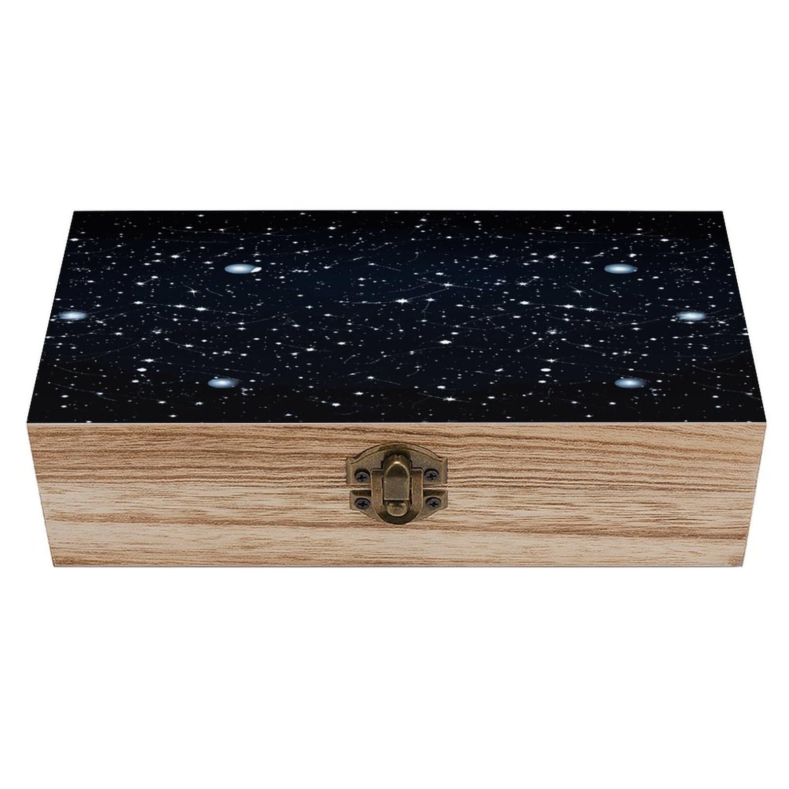 Coffre de rangement en bois motif étoiles le cadeau idéal pour conserver vos souvenirs