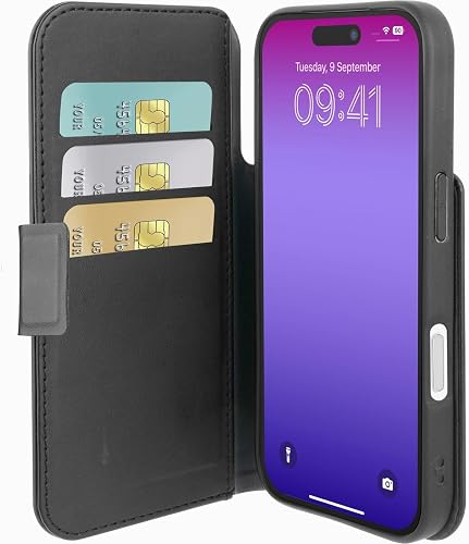 cellularline - Book Agenda - Funda de Libro de Eco-Cuero - Compatible con iPhone