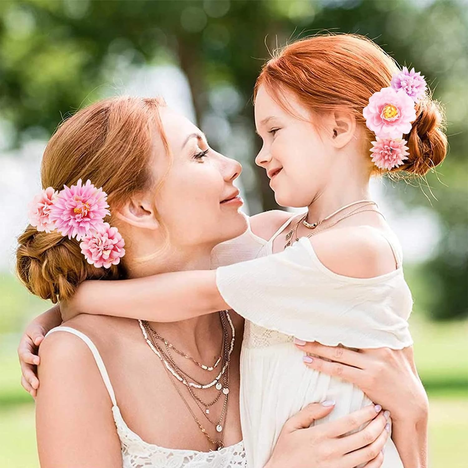 18 PCS Flower Hair Clip Women Pink Floral Hair Barrettes Girls Homecoming Dance Rose Bride Barre Hair Accessories Wedding image 4