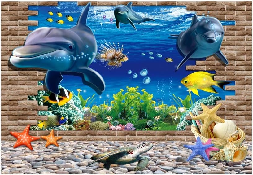 3d Ocean Shark Pattern Poster,Dual Side Aquarium Fish Tank Decoration,Art Stickers,Fish Tank Background Poster,For Fish Tank,Aquarium(152 * 61)