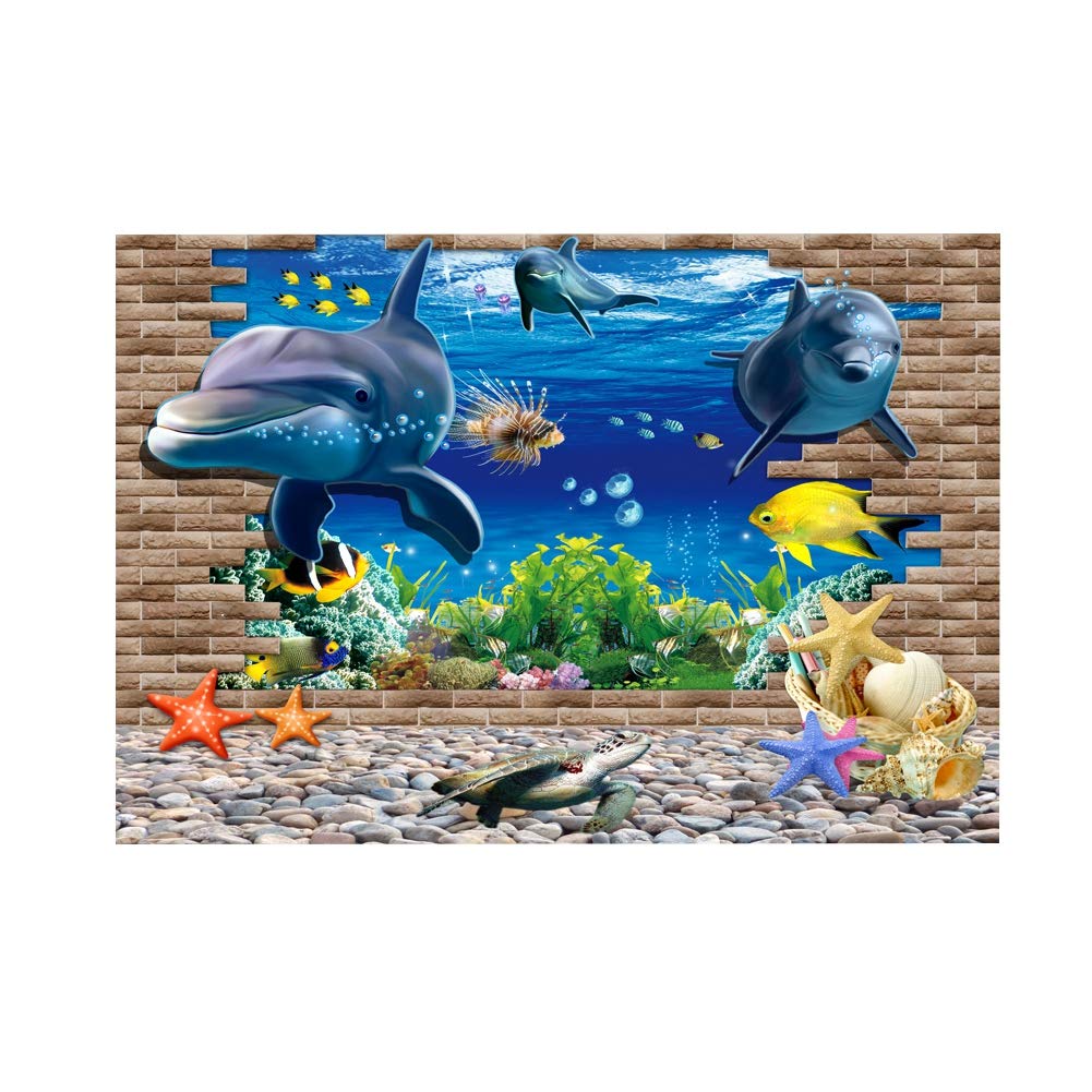 3d Ocean Shark Pattern Poster,Dual Side Aquarium Fish Tank Decoration,Art Stickers,Fish Tank Background Poster,For Fish Tank,Aquarium(152 * 61)