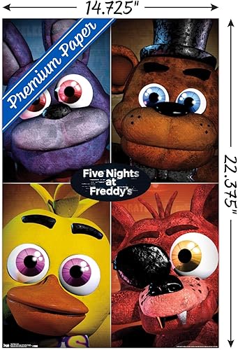 Miniatura 3 de Trends International Five Nights at Freddy's - Póster de pared cuádruple, 14.725 x 22.375 pulgadas, versión premium sin marco