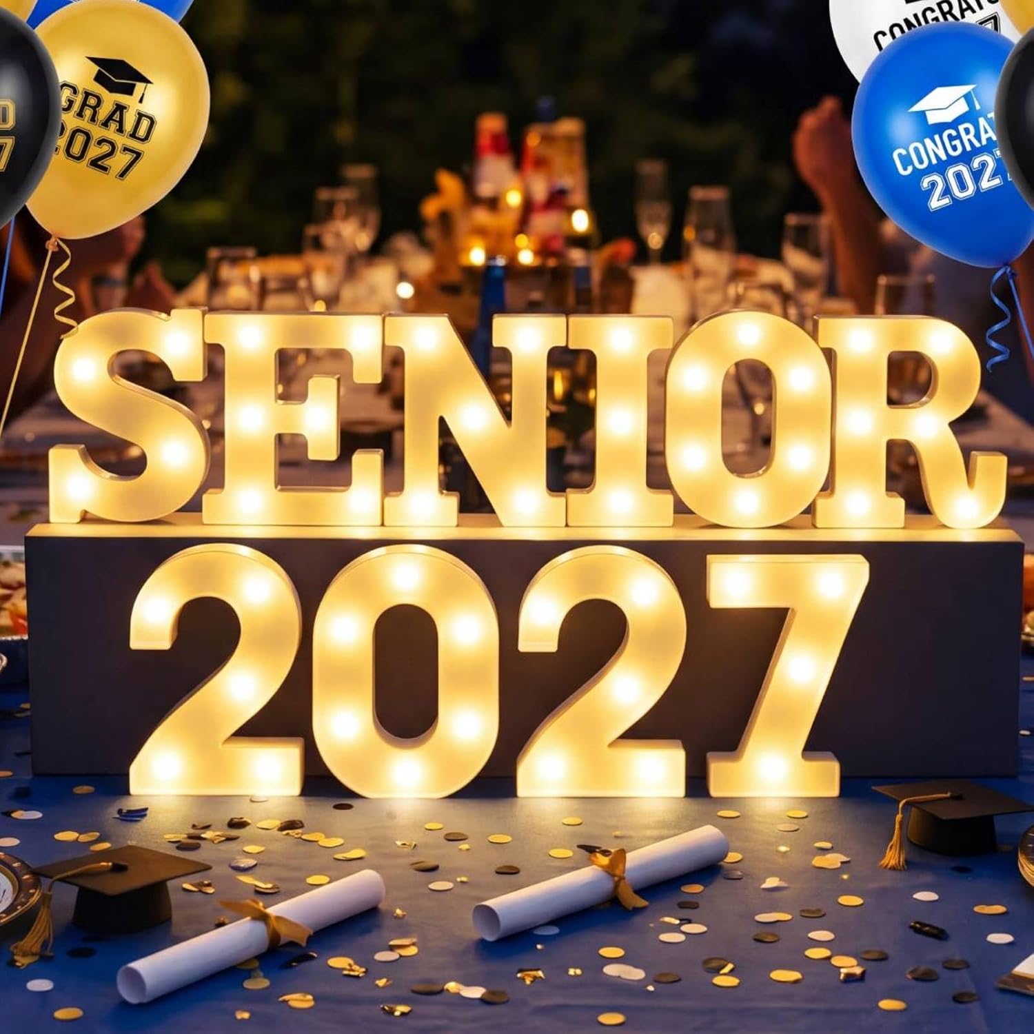 Aurelema Sukkot Large LED Letter Sign LED Lights Battery Powered Table Decoration for Party Gift Tabletop Decoration(Senior 2026)