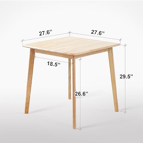Miniatura 2 de Livinia Canberra - Mesa de comedor cuadrada de madera de 28.3 pulgadas/mesa de cocina moderna de roble malayo de mediados de siglo (roble natural)