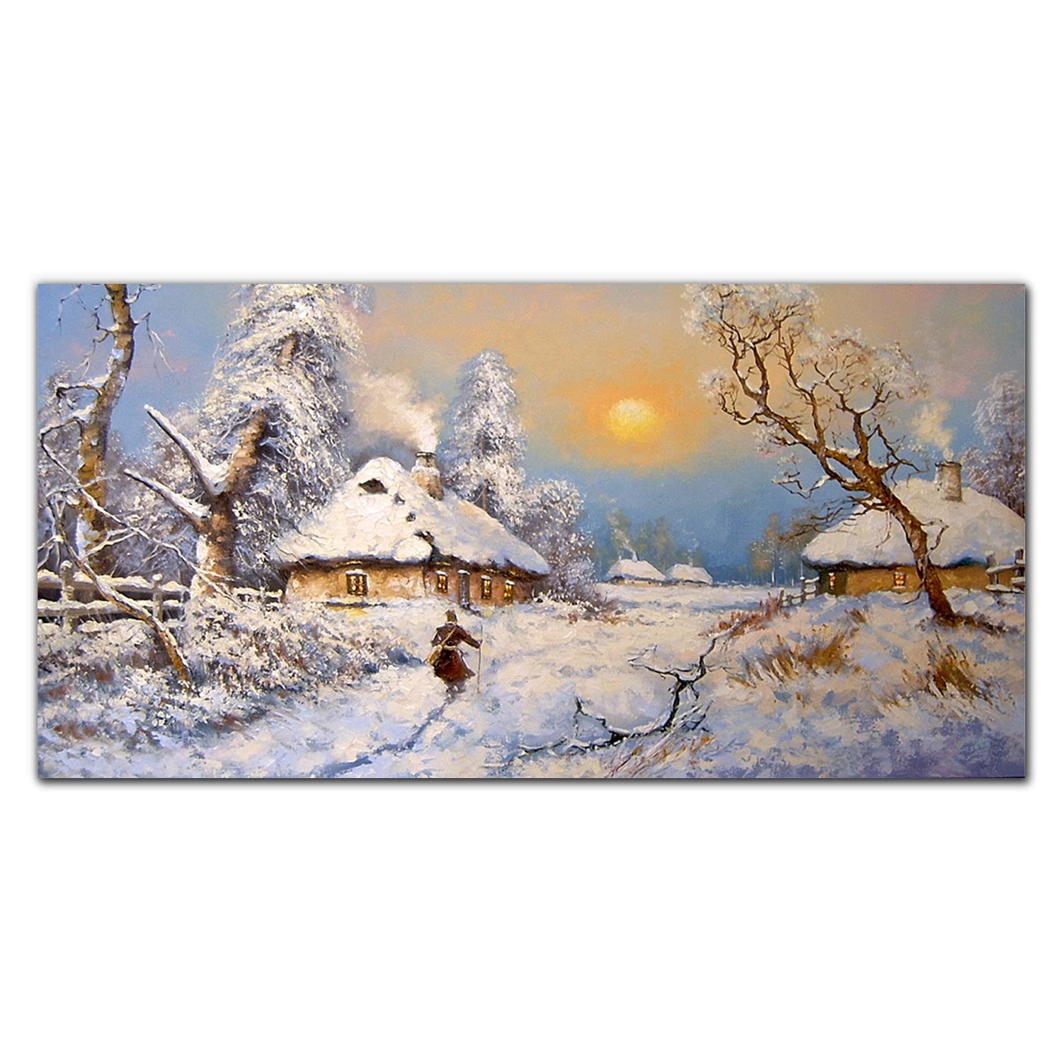 Crédence de cuisine en verre trempé 120x60cm Neige d'hiver de la Campagne