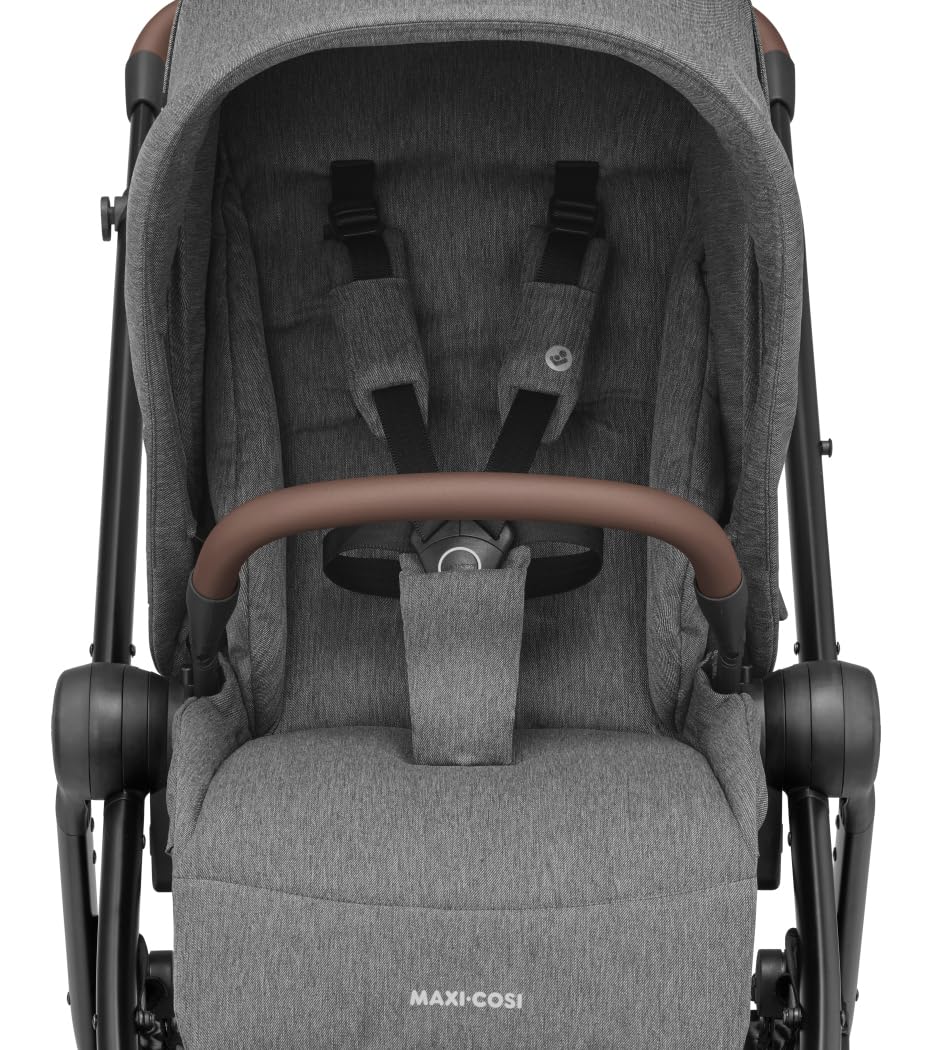 Maxi-Cosi Street Plus Poussette, 0-4 ans, 0-22 kg, pliable à une main, compatible avec tous les sièges auto bébé Maxi-Cosi, 3 positions d'inclinaison, Panier XXL spacieux, Select Grey
