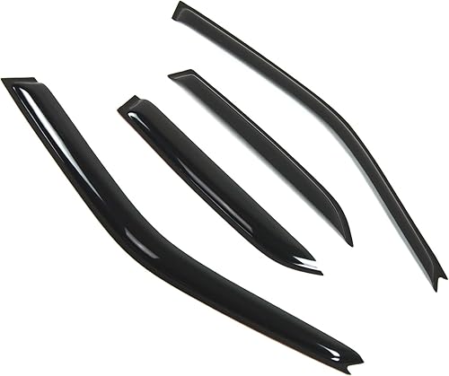 Tuningpros Visor de ventana compatible con Nissan Sentra 1991-1994, DGWV2-354, deflector de montaje exterior, protector de lluvia, humo oscuro,