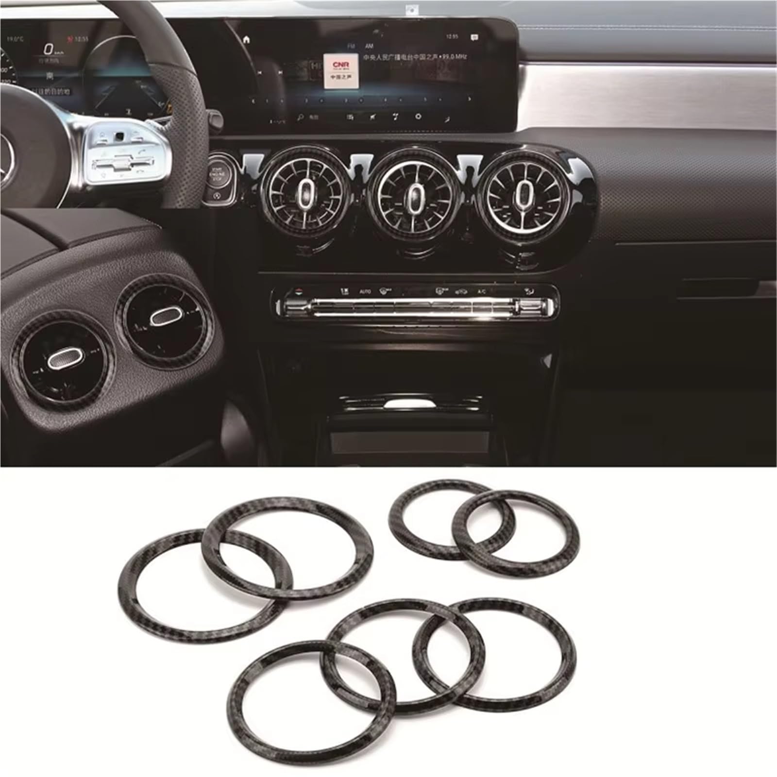 Compatible Con Benz Para Clase B W247 2020 2021 2022 2023 2024 Cubierta Anillo Salida Ventilación Aire Acondicionado Coche Embellecedor Interior