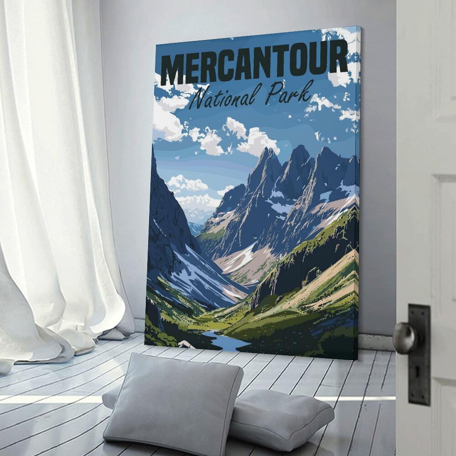 Junmoney Mercantour National Park Wall Art Print, 24x36inch(60x90cm), for Study, Office Or Focused Interiors, Home Office Artwork with Decorative Appeal