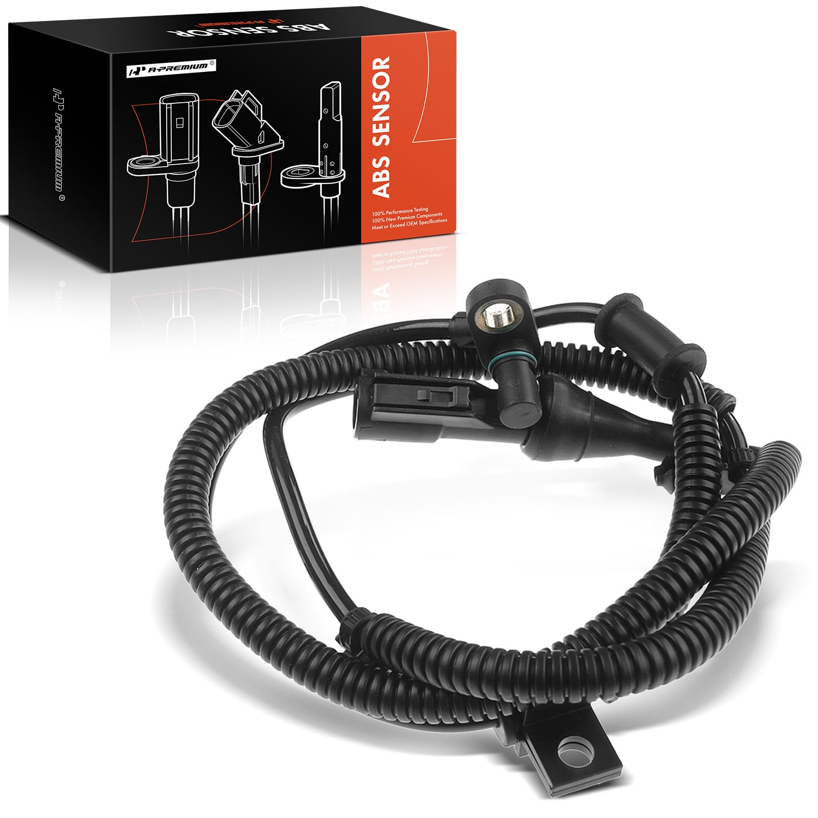 A-Premium Front ABS Wheel Speed Sensor - Compatible with Ford & Lincoln Models - Expedition 2007-2009, Navigator 2007-2009, 5.4L, Sport Utility -