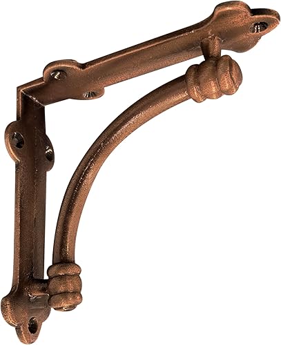 Miniatura 10 de NACH Soportes decorativos para estantes, paquete de 4 soportes decorativos de hierro fundido de cobre de 5.25 x 1.25 x 5.25 pulgadas, soportes