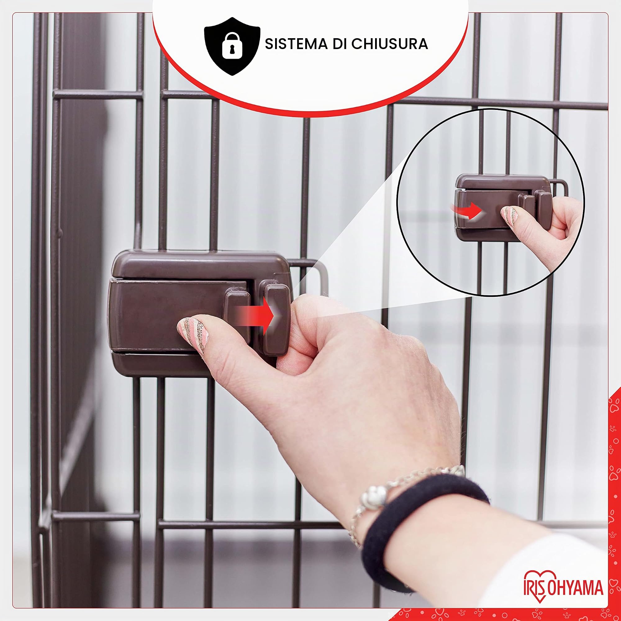 Iris Ohyama Estensione per recinto per cani, A66cm, Con porta con serratura, Marrone, con Tetto, Metal, Parco, Per Cucciolo, Gatti, Interni, Esterni, Gabbia, Cuccia, Montaggio Facile, STS-1200TY
