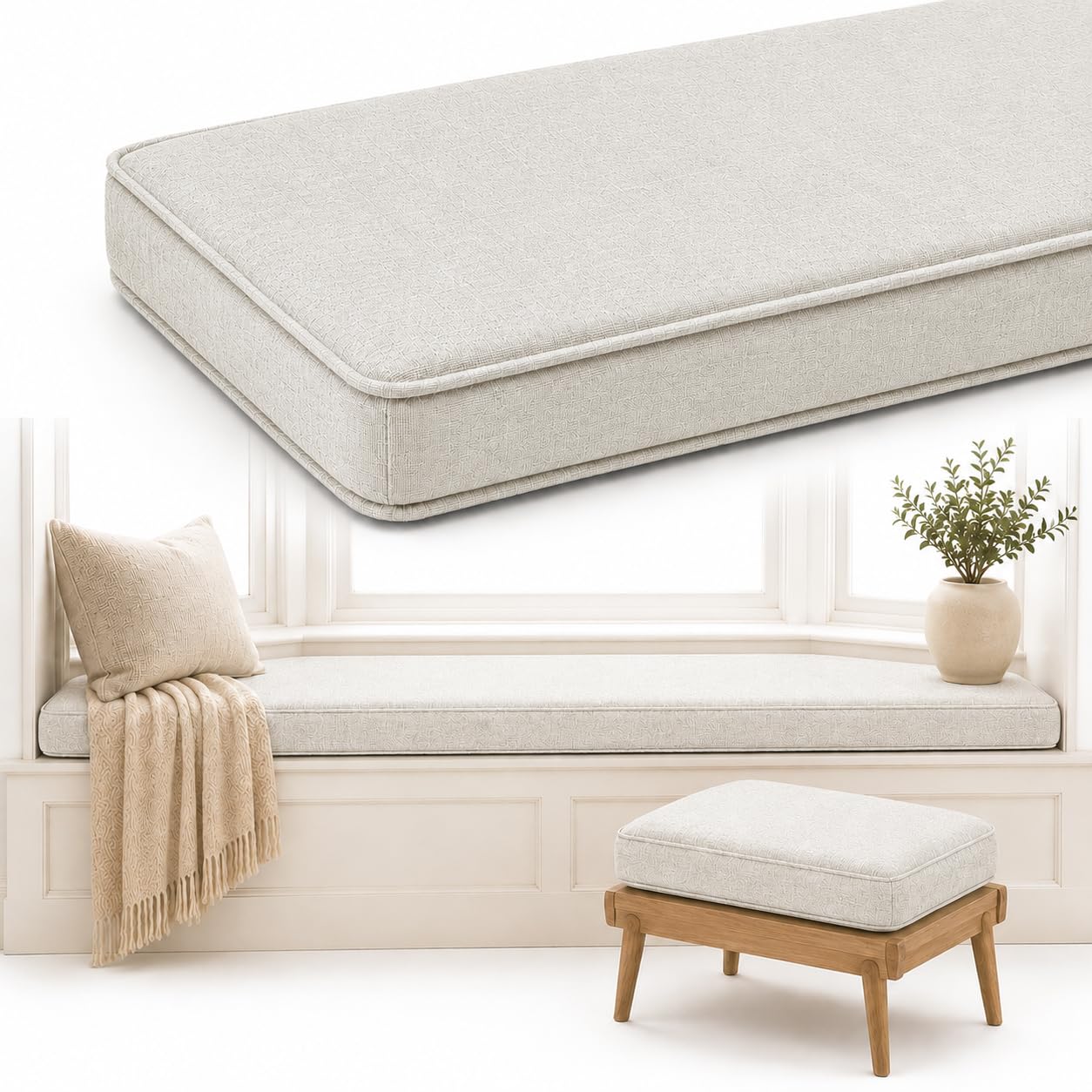 AZMAHT Window Seat Cushion, Non-Slip Indoor Bench Pad — image 1
