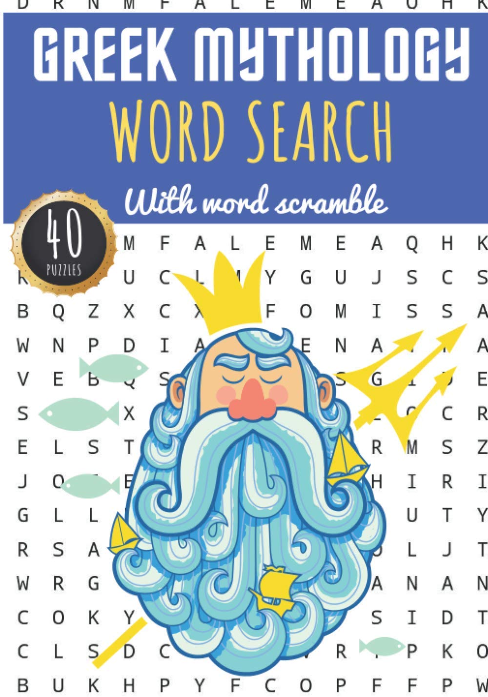 Greek Mythology Word Search: 40 puzzles | Challenging Puzzle Book for Adults, Kids, Seniors | More than 300 Mythological words on Myths of Ancient ... | Large Print Gift | Brain Training Book