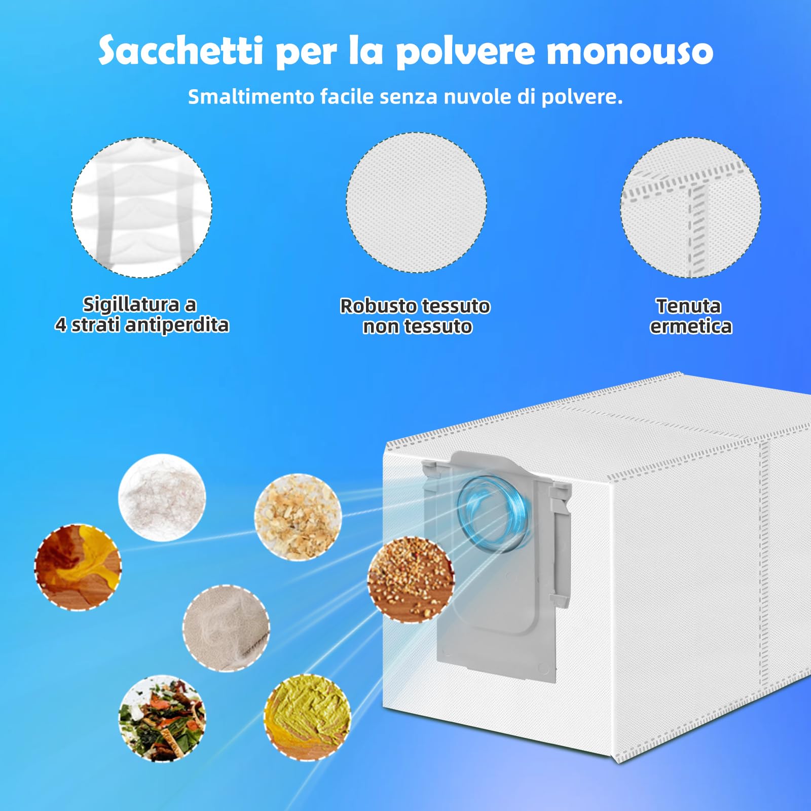 Accessori di Ricambio per Roborock Saros 10R, Saros 20, Qrevo Edge 2, Qrevo Curv 2 Pro Robot Aspirapolvere, 1 Spazzola Principale 4 Spazzole Laterali 4 Filtri HEPA 4 Panni Mop 4 Sacchetti