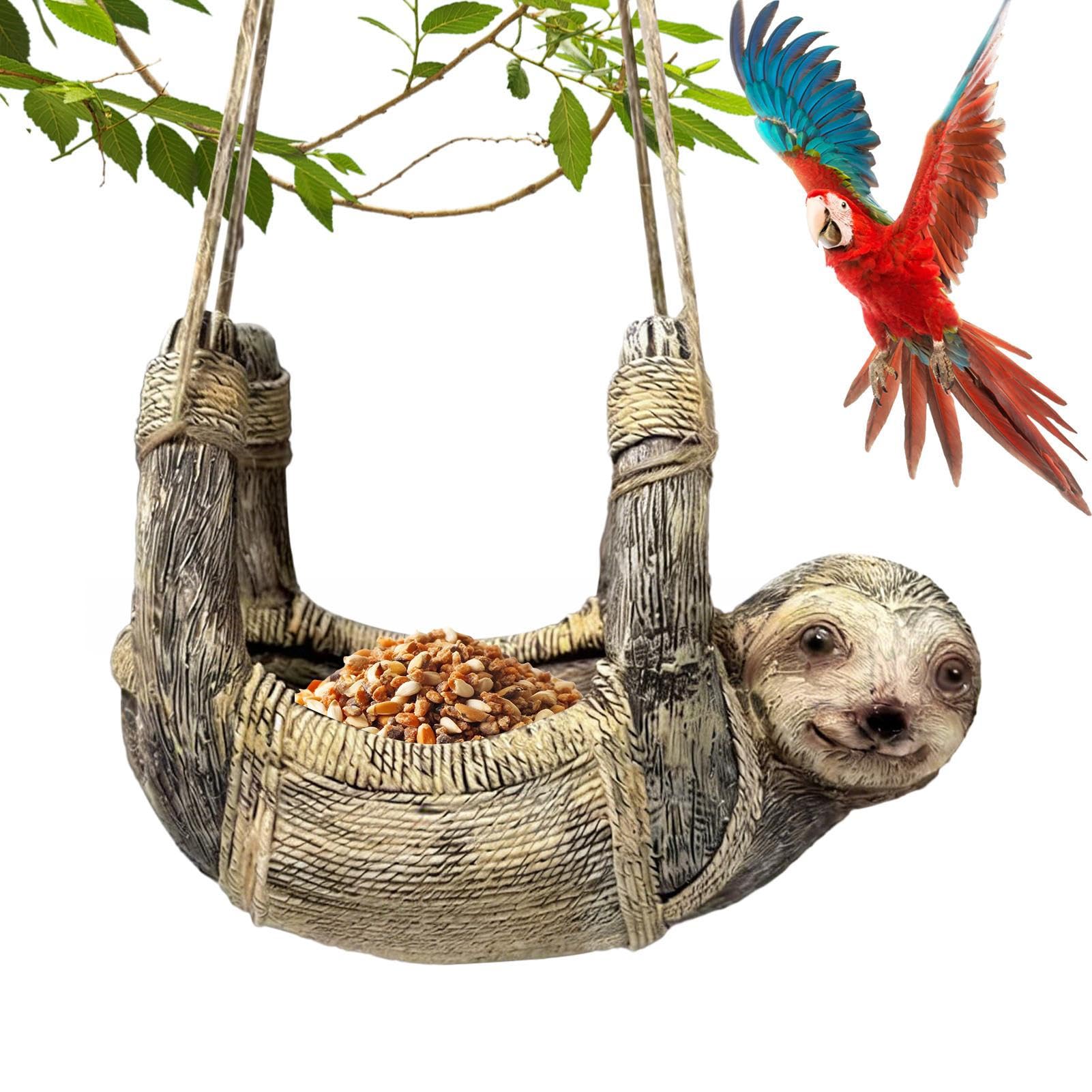 Mangeoire à oiseaux paresseux en résine durable pour décoration extérieure de jardin et porche