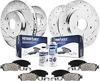Detroit Axle Drilled & Slotted Brake Kit for 2003-2007 Honda Accord 2.4L - Ceramic Pads, 11.1" Front & 10.2" Rear Rotors