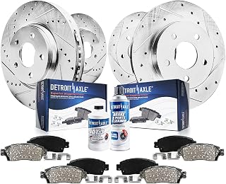 Detroit Axle Drilled & Slotted Brake Kit for 2006-2018 Toyota RAV4 - Front 11.65" & Rear 11.06" Rotors + Ceramic Pads