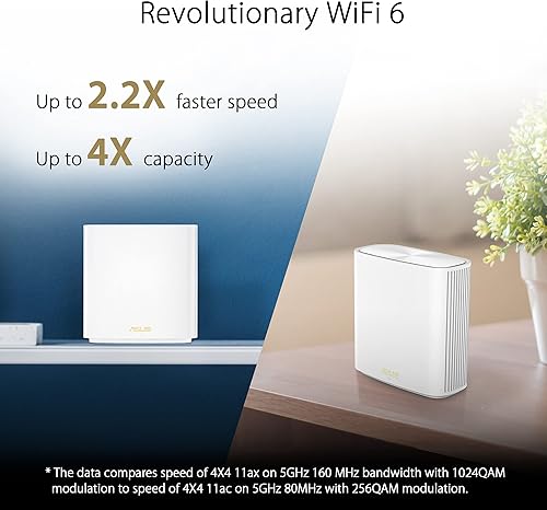 Miniatura 2 de ASUS ZenWiFi - Sistema WiFi 6 de malla de doble banda para todo el hogar XD6 blanco 1 paquete cobertura de hasta 2700 pies cuadrados y 4