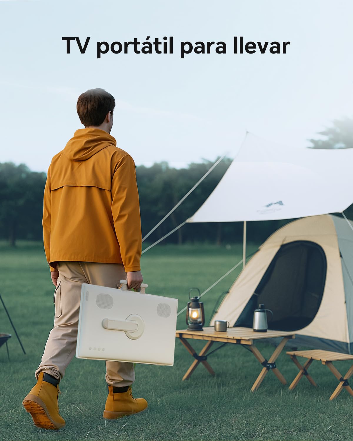 KTC MegPad 25" Monitor Portátil 1080p con Pantalla Táctil, Android 14, Batería Integrada, Altavoces & Cámara de 8MP, Entrada de Video USB-C, Control Remoto, Panel IPS, Ideal para Exteriores, Camping