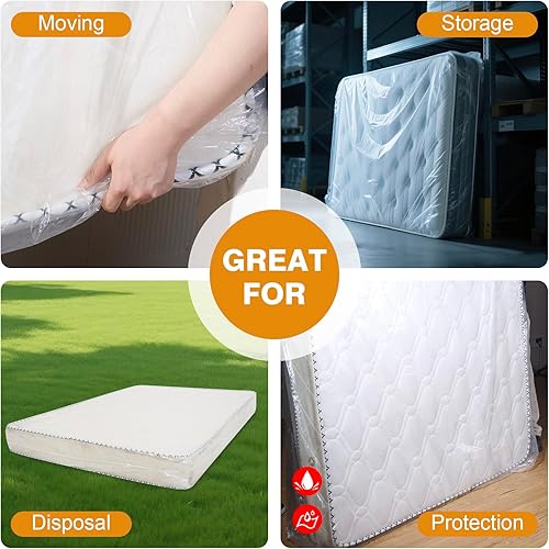 Miniatura 6 de PROWEE Paquete de 2 bolsas de colchón resistentes de 0.1fl oz, bolsa de almacenamiento de colchón transparente, bolsa de eliminación de colchón,