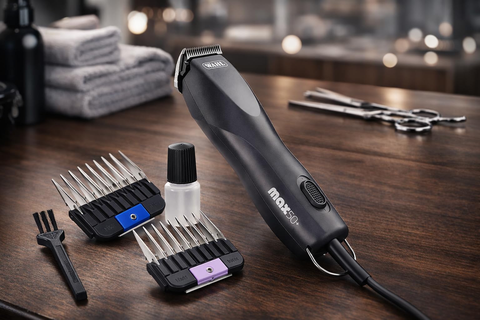 Rotschopf24 MAX50+ Tier Schermaschine Tasche & 8 Metallaufsteckkämme