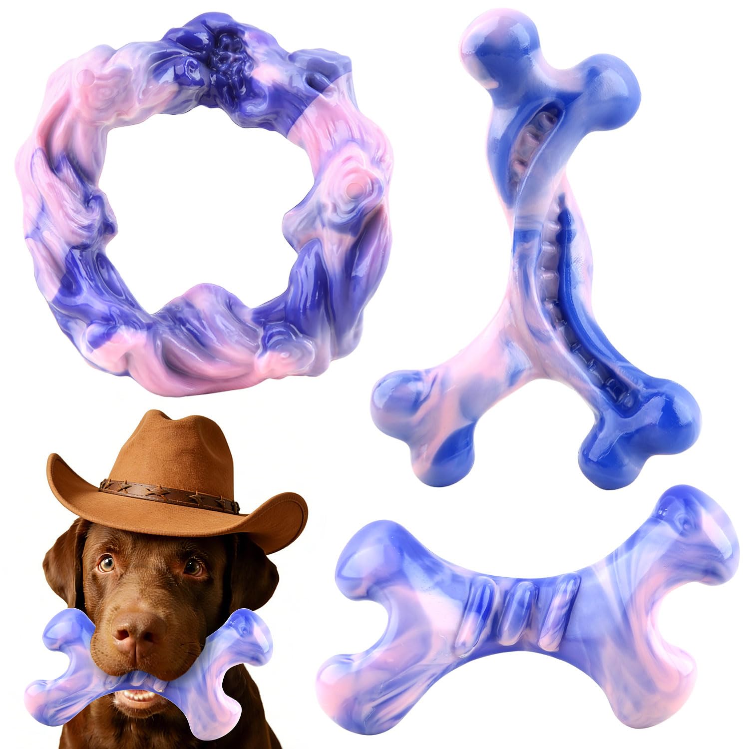 Rensh 3-Pack Tough Dog Chew Toys
