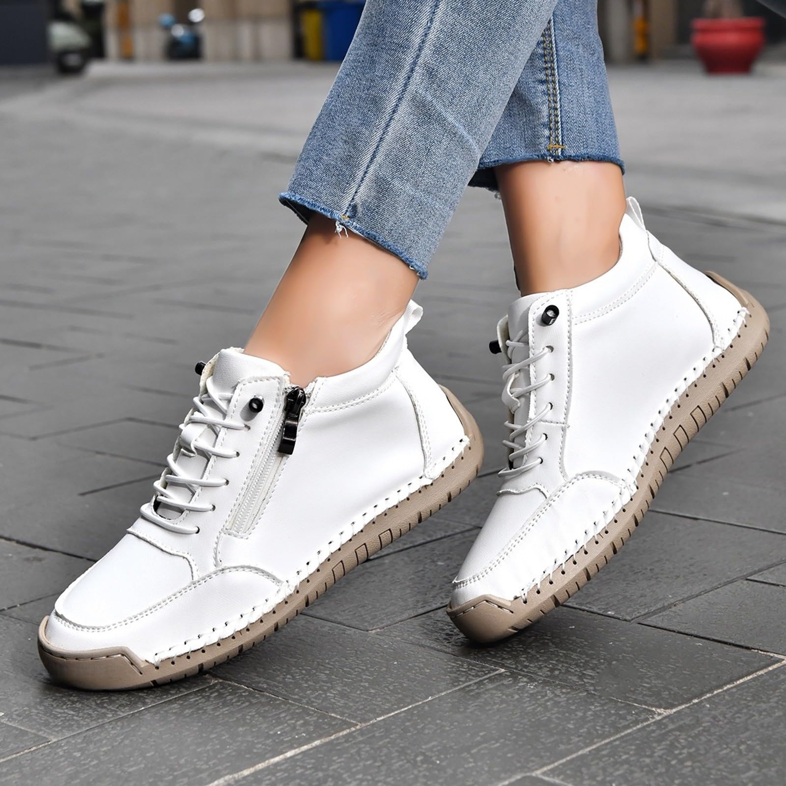 Scarpe da ginnastica a piedi nudi da donna, casual, senza lacci, leggere, traspiranti, larghe, ortopediche, per tutti i giorni, viola