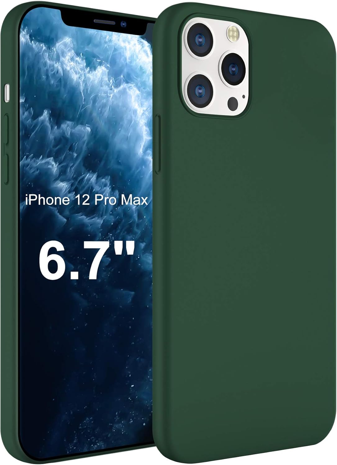 Amazon Com Compatible With Iphone 12 Pro Max Silicone Case Liquid Silicone Case For Iphone 12 Pro Max With Microfiber Lining Gel Rubber Full Body Protective Case For Iphone 12 Pro Max 6 7
