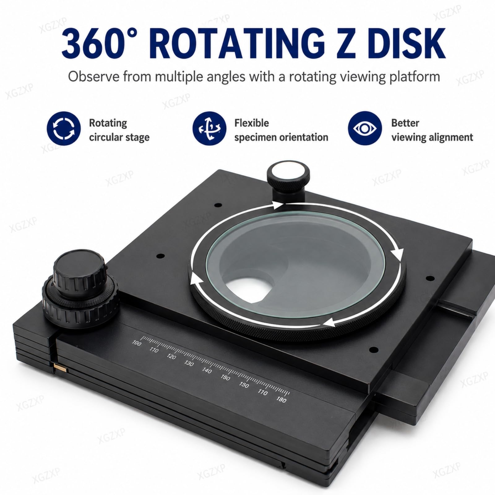 Platina Deslizante Manual Xy De Precisión para Microscopios,Plataforma Xy para Microscopio con Eje Z Giratorio De 360 ​​Grados,Recorrido De 60 Mm X 55 Mm,para Microscopios Digitales