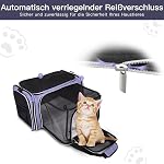 BAGLHER Cat Carrier Bag,Airline Approved Pet Carrier Soft Side Pet Travel 5 Sides Open Doors 3 Sides Expandable Foldable Dog Carrier with Fleece Pad