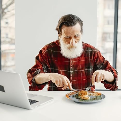 Miniatura 4 de Utensilios con peso para temblores de manos, cuchillo de 7 onzas, cucharas de tenedor, utensilios adaptativos para comer Parkinson cubiertos con