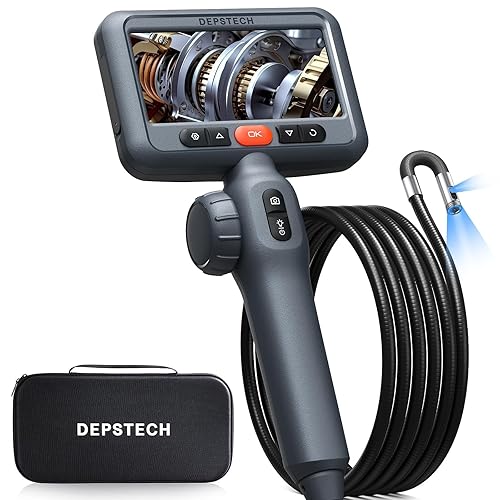 DEPSTECH Dual Lens Two-Way Articulating Borescope Camera with Light, 4.5"
