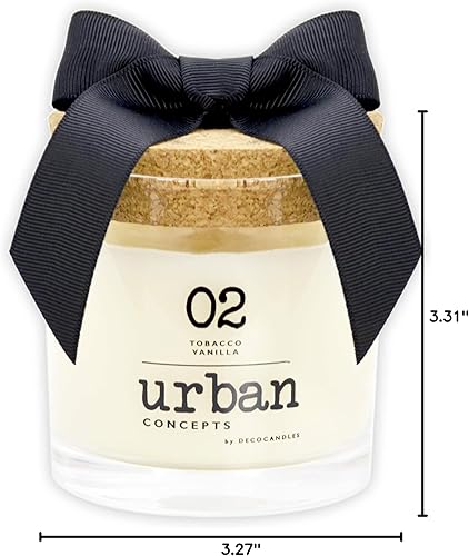 Miniatura 4 de Urban Concepts by DECOCANDLES - Tobacco Vanilla - Vela de soja altamente perfumada - Larga duración - Vertida a mano en Estados Unidos (9 onzas)