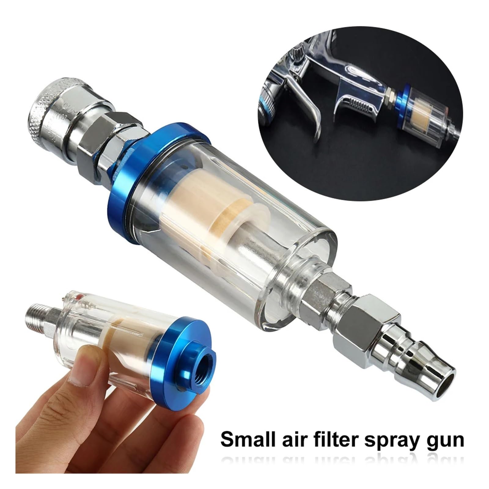 5 pièces/1 pc filtre séparateur d'eau d'huile 1/4 pouces NPT filetage mâle et femelle filtre de pistolet de pulvérisation accessoires de compresseur de ligne d'air for pulvérisateur d'air(5 pcs)