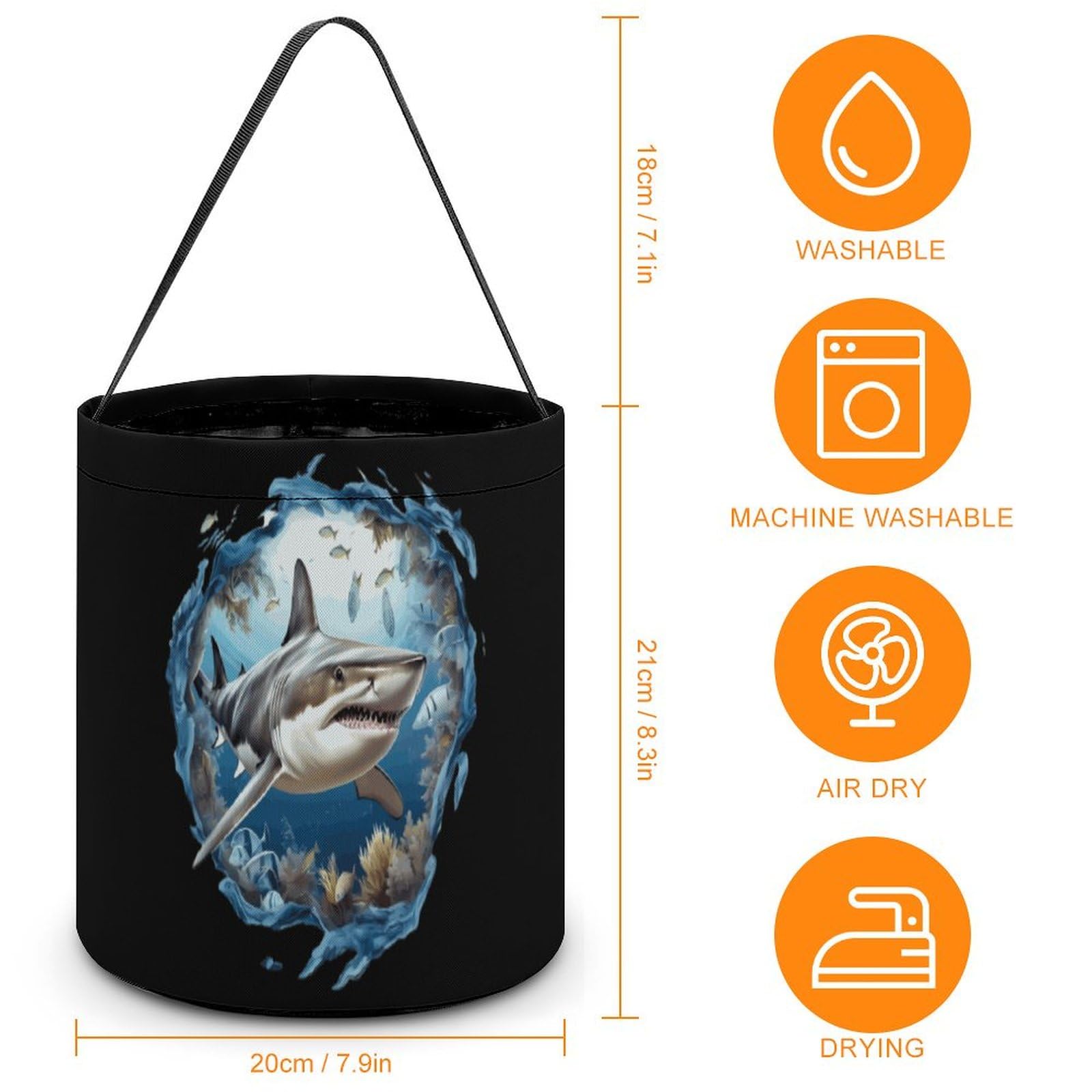 Shark 3D Funny Easter Eggs Basket Candy Gift Storage Bags Buckets for Party Favors Supplies