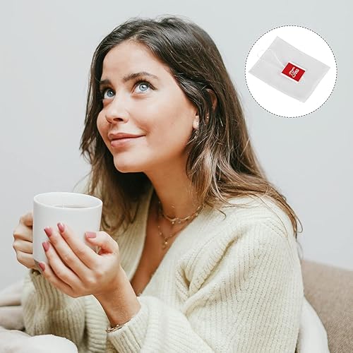 Miniatura 2 de Bolsa de filtro de té, 100 bolsas de filtro de té vacías de nailon, con cordón para el hogar, hojas sueltas, té, café, especias, hierbas