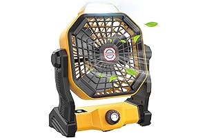 Battery Operated Camp Fan with LED Lantern