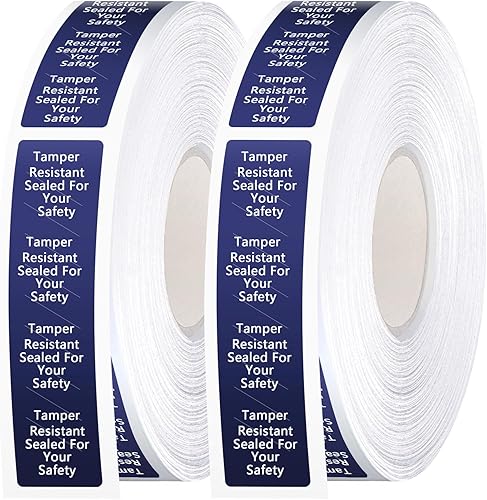 Outus 1000 unidades, 2 rollos de etiquetas a prueba de manipulaciones, calcomanías holográficas de seguridad adhesivas de 0.75 x 3.5 pulgadas, cinta
